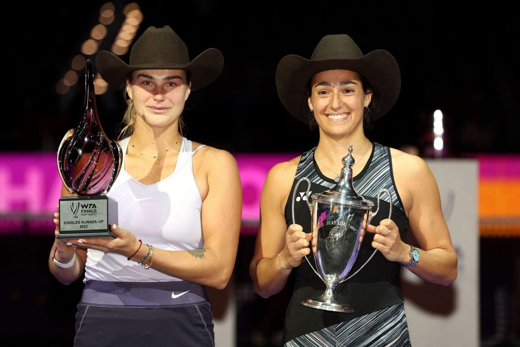 Sabalenka and Garcia at WTA finals 2022